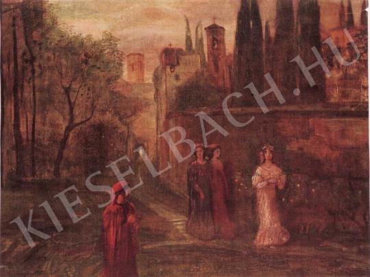  Gulácsy, Lajos - Dante's Meeting with Beatrice painting