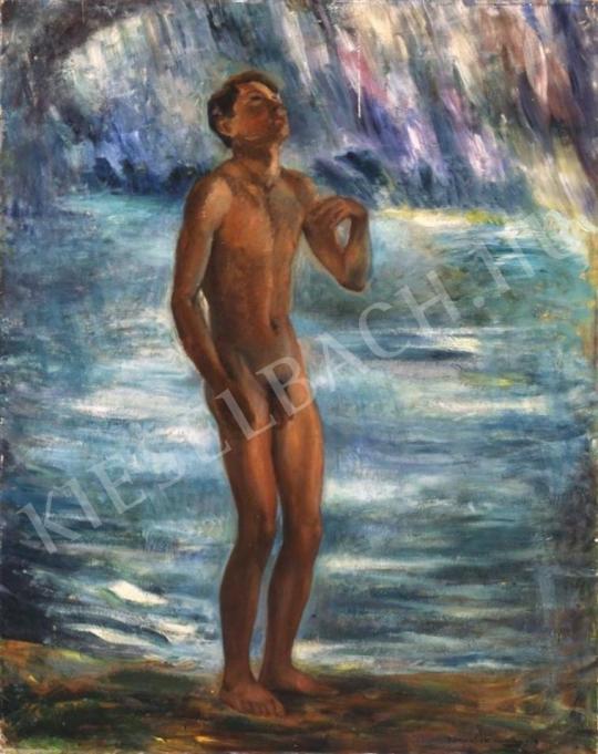  Kernstok, Károly - Boy in Rain painting