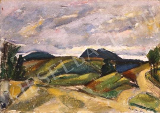  Márffy, Ödön - Hilly Landscape painting