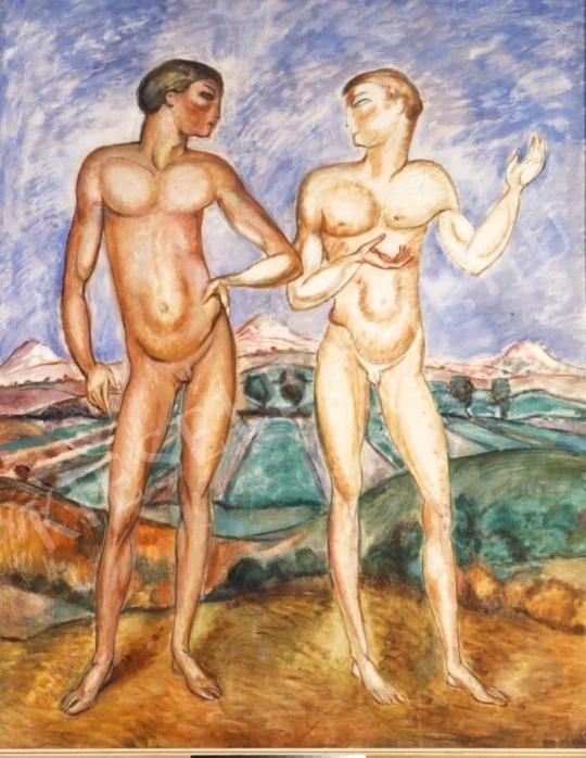  Kernstok, Károly - Young Men, 1909 painting