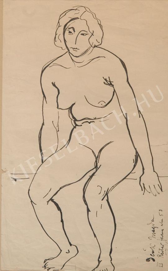  Kernstok, Károly - Sitting Female Nude painting