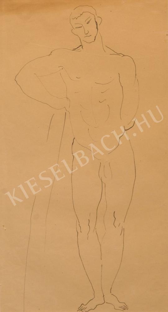 Kernstok Károly - Buzogányára támaszkodó Herkules festménye