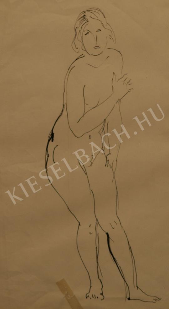  Kernstok Károly - Előrehajló női akt festménye