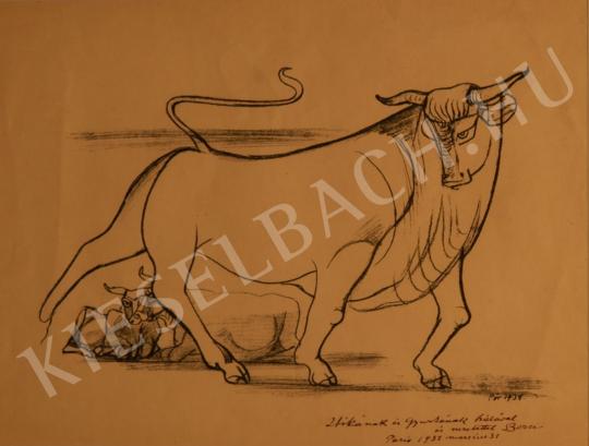 Pór, Bertalan - Bull painting