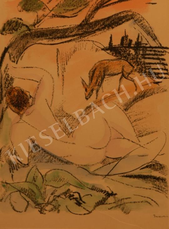  Márffy, Ödön - Lying Female Nude painting
