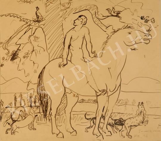  Kernstok, Károly - Composition with Riders - Study to the Painting: Spring painting