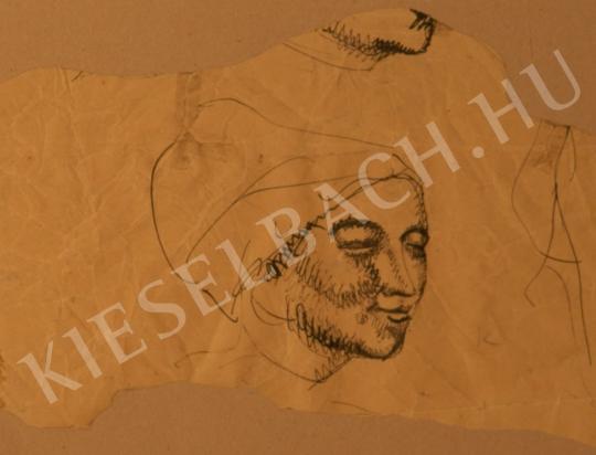  Kernstok Károly - Női fej, tanulmány a Paraszt asszony című képhez festménye