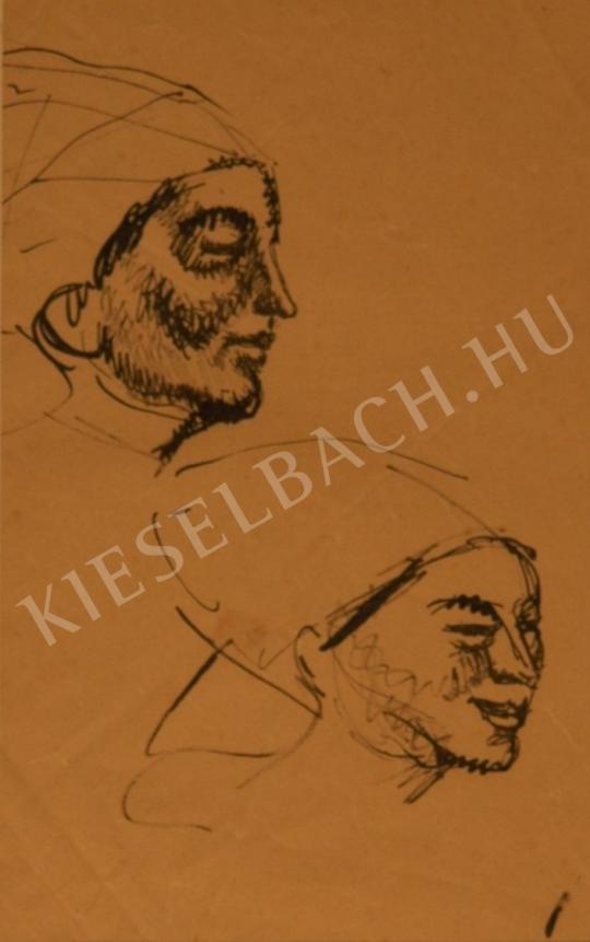  Kernstok Károly - Két női fej, tanulmány festménye
