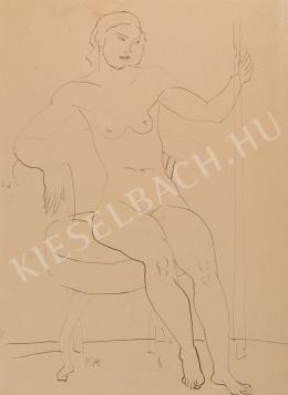  Kernstok, Károly - Female Woman Sitting on a Chair 