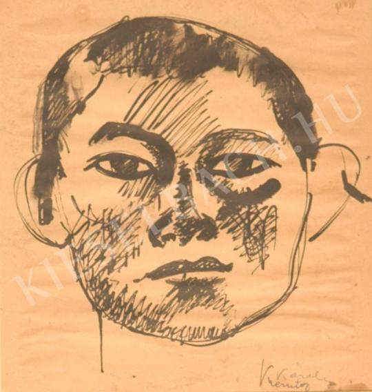  Kernstok Károly - Szembenéző fiú fej festménye