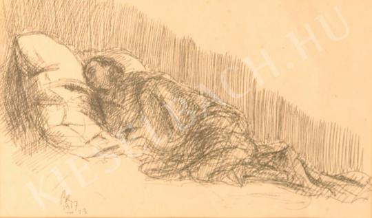 Berény, Róbert - Sleeping Woman painting