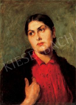 Deák Ébner, Lajos - Girl in Red Blouse 