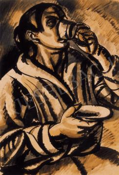 Uitz, Béla - Woman with a Cup of Coffee (Woman, Drinking), 1918 | 20th Auction auction / 45 Lot