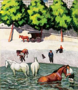 Huzella, Pál - The Bank of the River Seine, 1914 